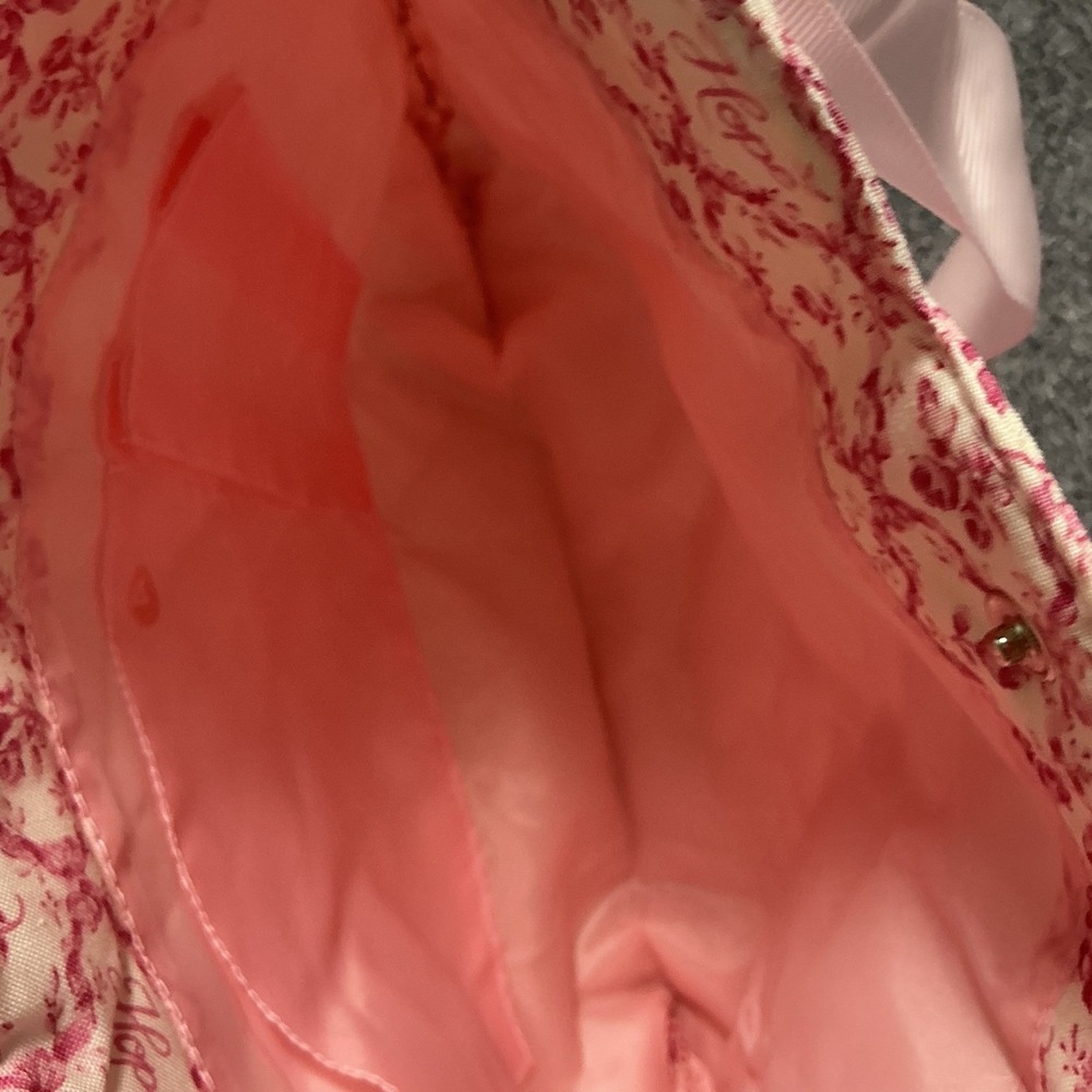 Longaberger 2009 Horizon of Hope Tote Bag Pink Floral Ribbon Handles 23694 - Picture 4 of 8